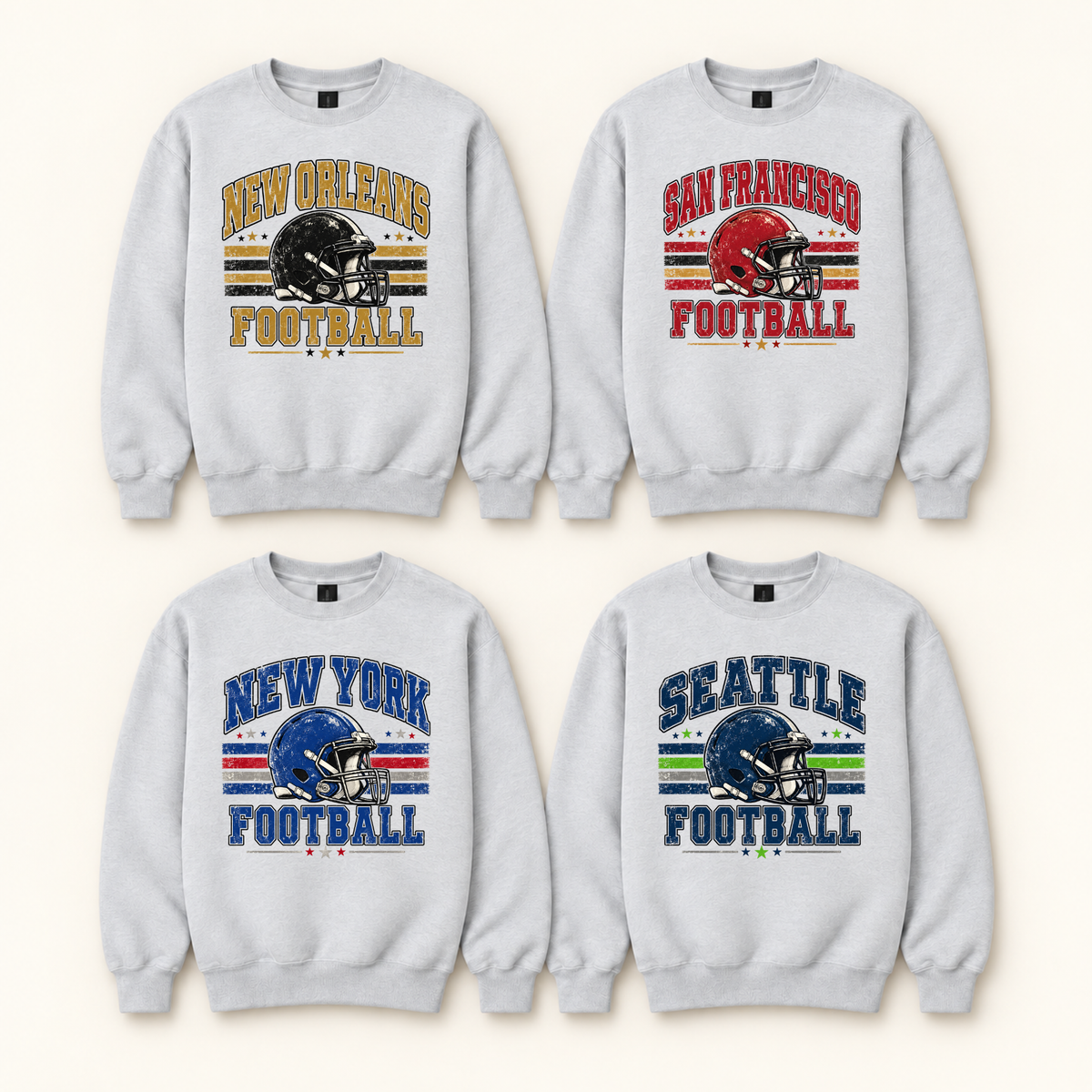 Football Crewneck Sweatshirt | Pick Your City